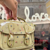 Borsa cartella mini lime fantasia fiorellini con tracolla Naj-Oleari