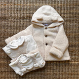 Cappottino teddy burro con cappuccio DBI25807