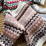 Maglione jacquard latte rosa Mi Lucero x LA NUVOLA LAB I25286