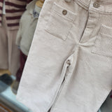 Pantalone palazzo in velluto a coste larghe burro B9940 Tartaleta