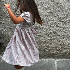 Abito fiorellini con ricamo punto smock Malvi F25M013VEP