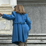 Cappotto in lana azzurro I251001