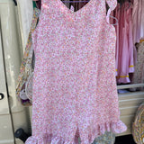 Tutina LAB fiorellini rosa e pesca con frill