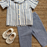 Camicia righe azzurro DK506
