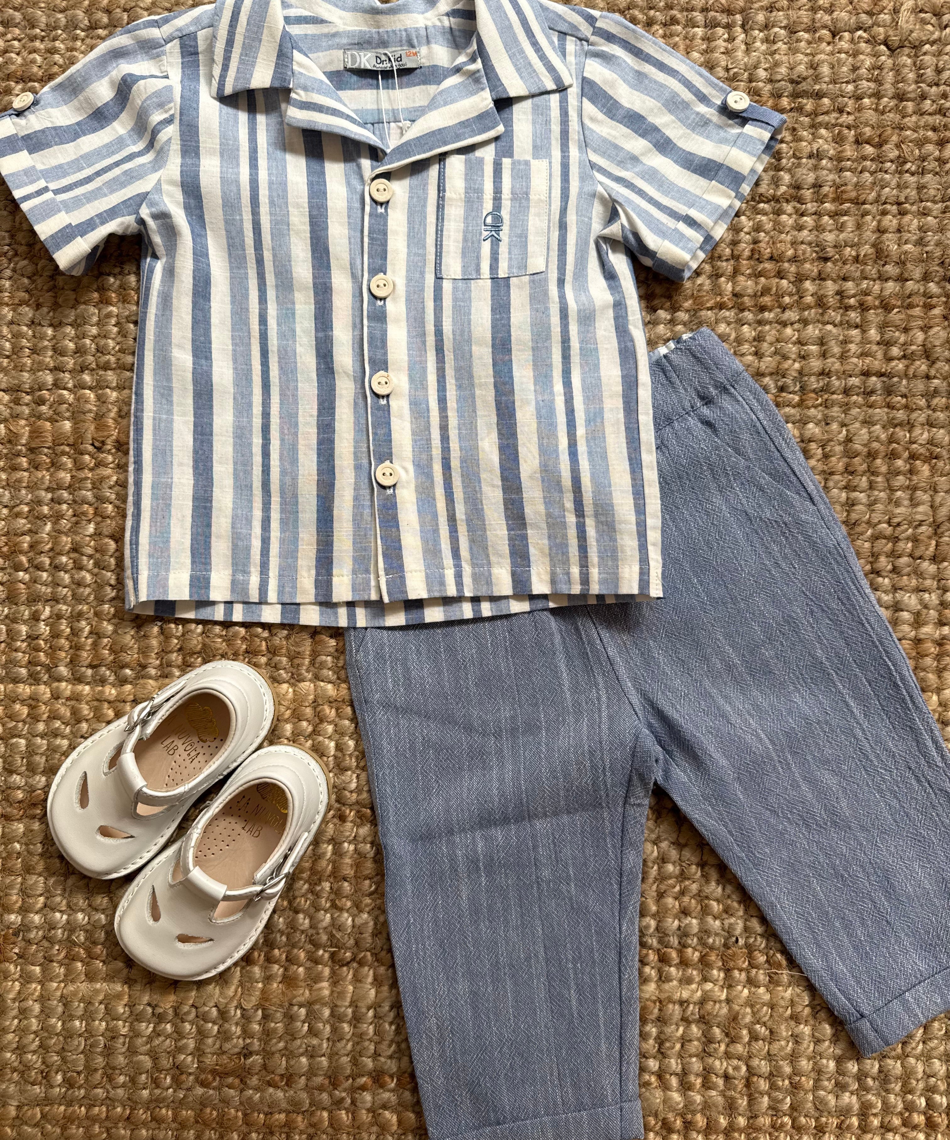 Camicia righe azzurro DK506