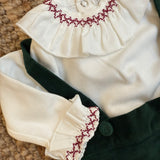 Body latte collo frill ricamo bordeaux Dr Kid DK108