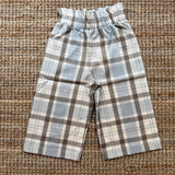 Pantalone gaucho Magil quadri marrone grigio e panna IN25105