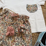 T-shirt taschino frill fiorellini azzurro Time to Bloom 133105