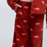 Pantalone Compania Fantastica velluto a costine fantasia bocche 11411