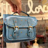 Borsa cartella mini avio fantasia fiorellini con tracolla Naj-Oleari