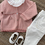 Cardigan rosa lavorato DK240 DrKid