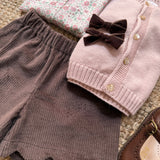 Shorts LAB cappe Giada in velluto a coste larghe marrone
