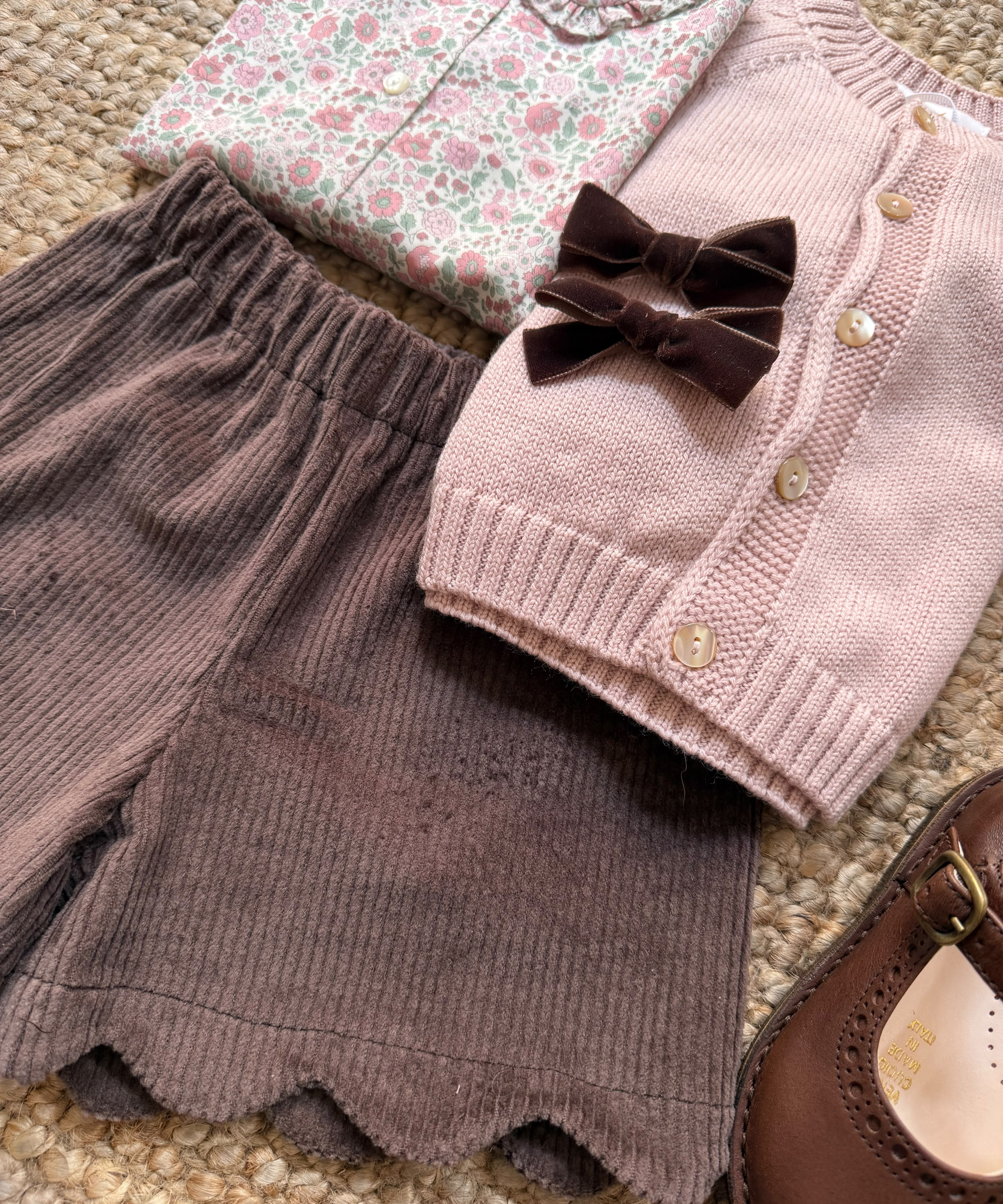 Shorts LAB cappe Giada in velluto a coste larghe marrone