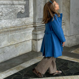 Cappotto in lana azzurro I251001