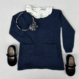 Dark blue cashmere blend dress FW27LU24VES