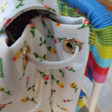 Zaino bianco con fiorellini colorati Naj-Oleari