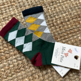 Contrast Checkered Sock 1193M