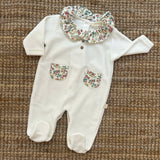 Pink crewneck cardigan newborn Mi Lucero x LA NUVOLA LAB I24064
