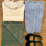 Pantalone palazzo con cappe velluto a coste verde La Mascot 562108362