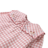 Camicetta quadretto rosa collo ricamato Gingersnaps GBL1751