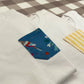 T-shirt mezza manica taschino righine bianco/giallo 77538