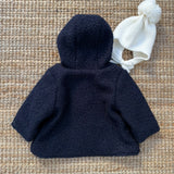 Giacca con capuccio bouclé blu Mariella Ferrari GBC3