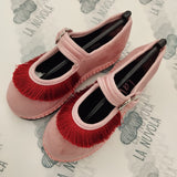 Friulana rosa con frange bordeaux LaVí