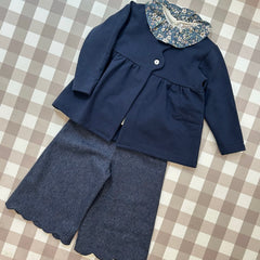 Pantalone blu modello palazzo con cappe in tessuto spigato La Mascot 542108263