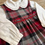 Abito scamiciato LAB tartan rifinito con serpentina in velluto