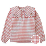 Camicetta quadretto rosa collo ricamato Gingersnaps GBL1751