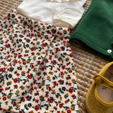 Gonna pantalone LAB velluto mille righe fiorellini