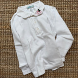 Polo LAB colletto petalo e ricamo natalizio