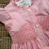 Abito ricamo smock percalle rosa Lolyne Kidiwi 36161