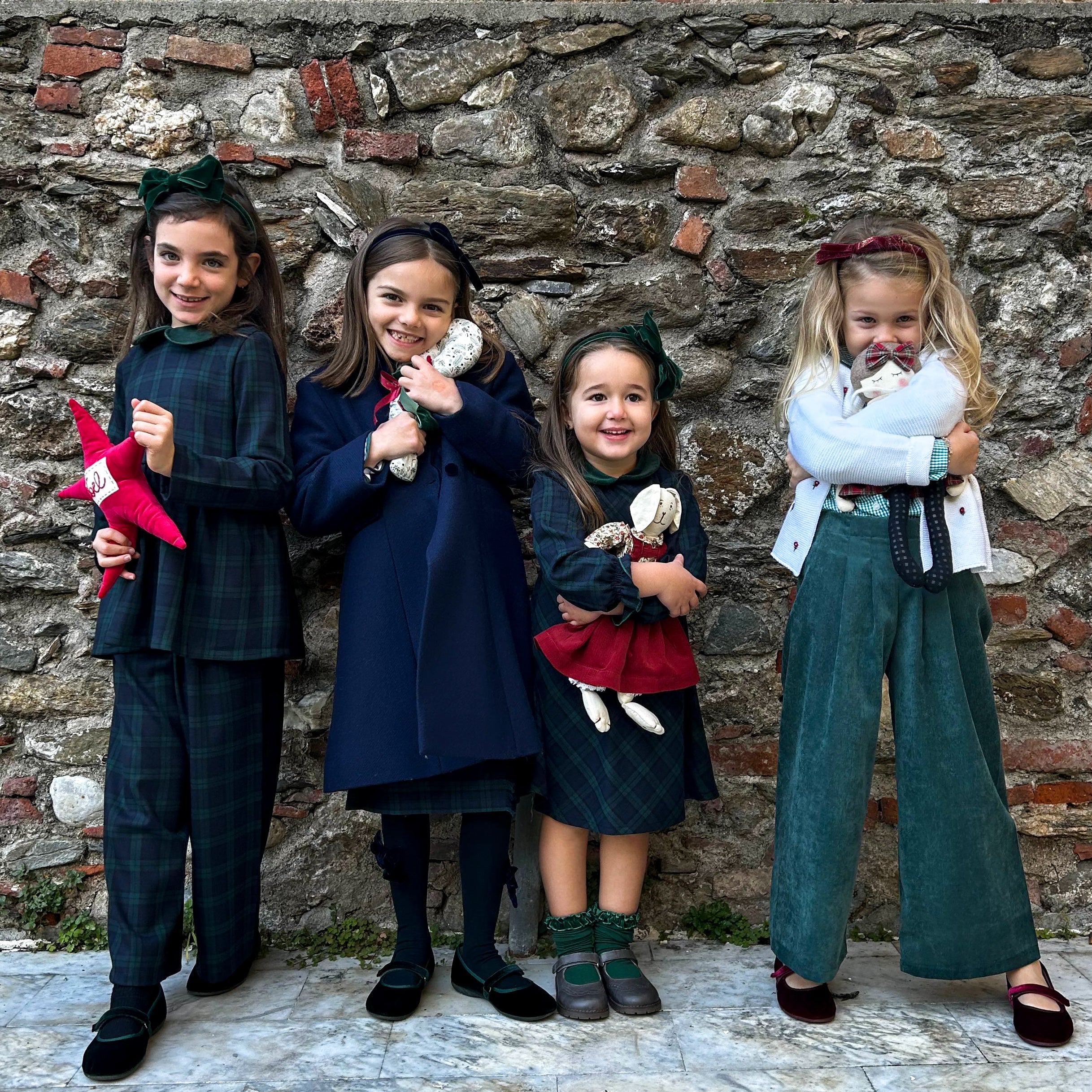 LAB tartan complete double ruffle jacket and flared trousers