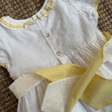 Abito ricamo smock plumetis giallo Hars Kidiwi 36191