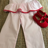 Completo LAB Nina righina rosa e bianco con serpentina