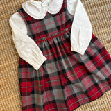 Abito scamiciato LAB tartan rifinito con serpentina in velluto