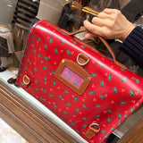 Borsa cartella grande con tracolla rosso karanda fantasia rane Naj-Oleari