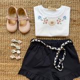 T-shirt crop ricamata fiorellini Time to Bloom 133310