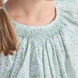 Camicetta fantasia fiorellini verde ricamo smock Hope Tartaleta B8038