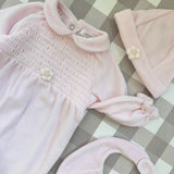 Tutina ciniglia rosa con fiorellino DBI25132