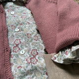 Camicia fantasia fiori rosa colletto ricamato punto smock Malvi F26M023CAPA
