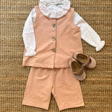 Completo LAB Federica gilet + bermuda rosa