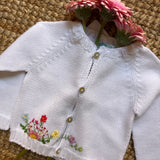 Cardigan bianco con ricamato Mi Lucero x LA NUVOLA LAB I26108