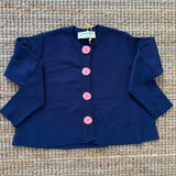 Cardigan blu maxi bottoni rosa Compania Fantastica 10202