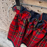 Gonna LAB tartan con balza velluto blu