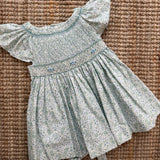 Abito fiorellini con ricamo smock rosa Tartaleta B8031