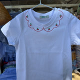 T-shirt LAB mezza manica ricamata a mano cappe e ciliegie