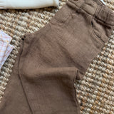 Pantalone tabacco in lino Mariella Ferrari PNC3