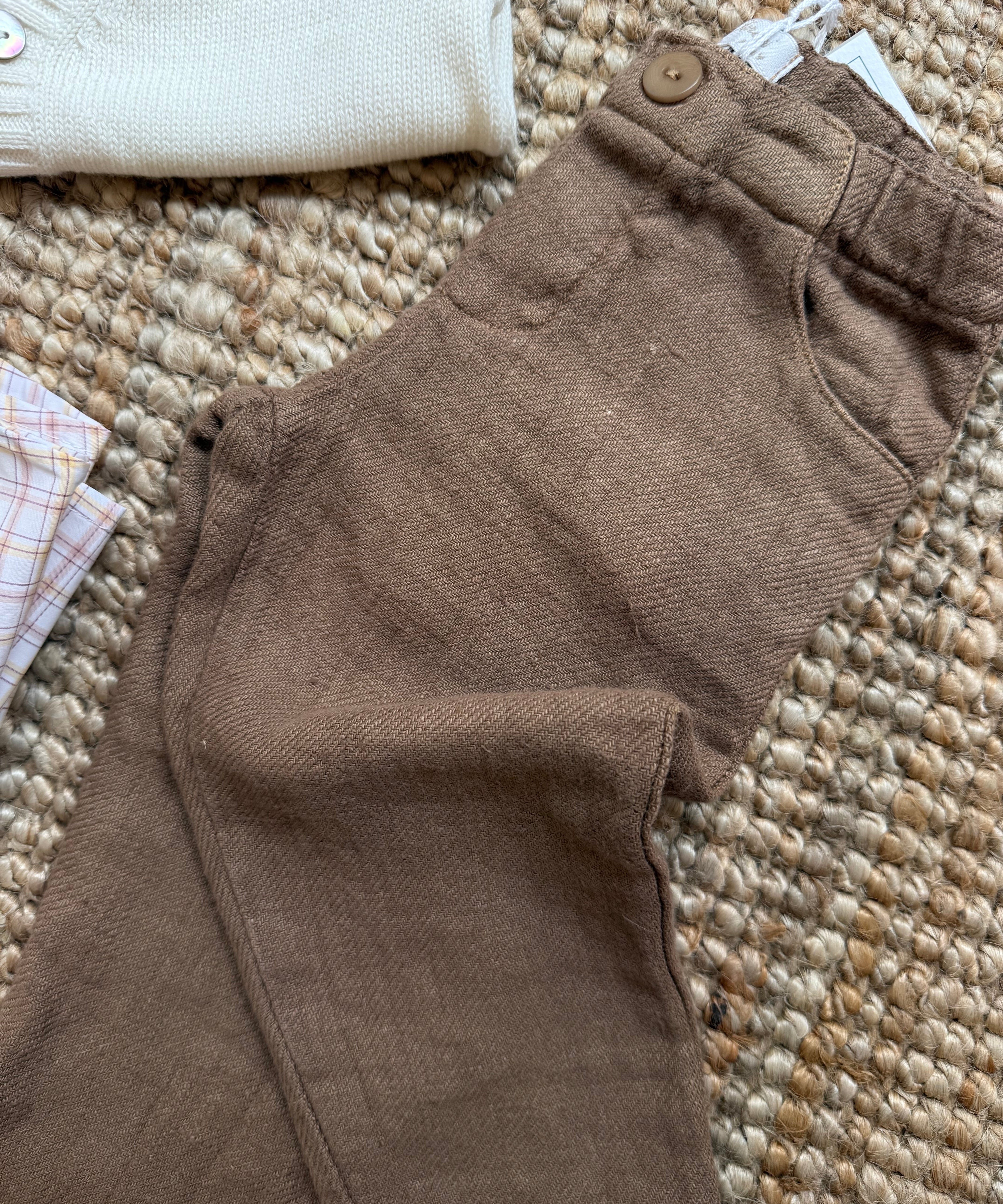 Pantalone tabacco in lino Mariella Ferrari PNC3